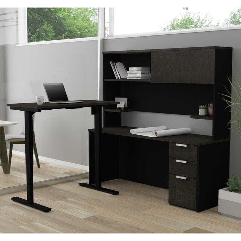 Comm Office Kadian Reversible LShape Corner Desk with Hutch Wayfair